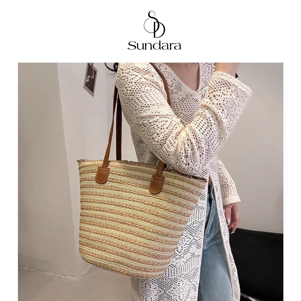 

Ay00! Sundara Tas Tote Bag Wanita Ukuran besar / ukuran sedang / ukuran kecil Tas Pantai kuliah Bahu