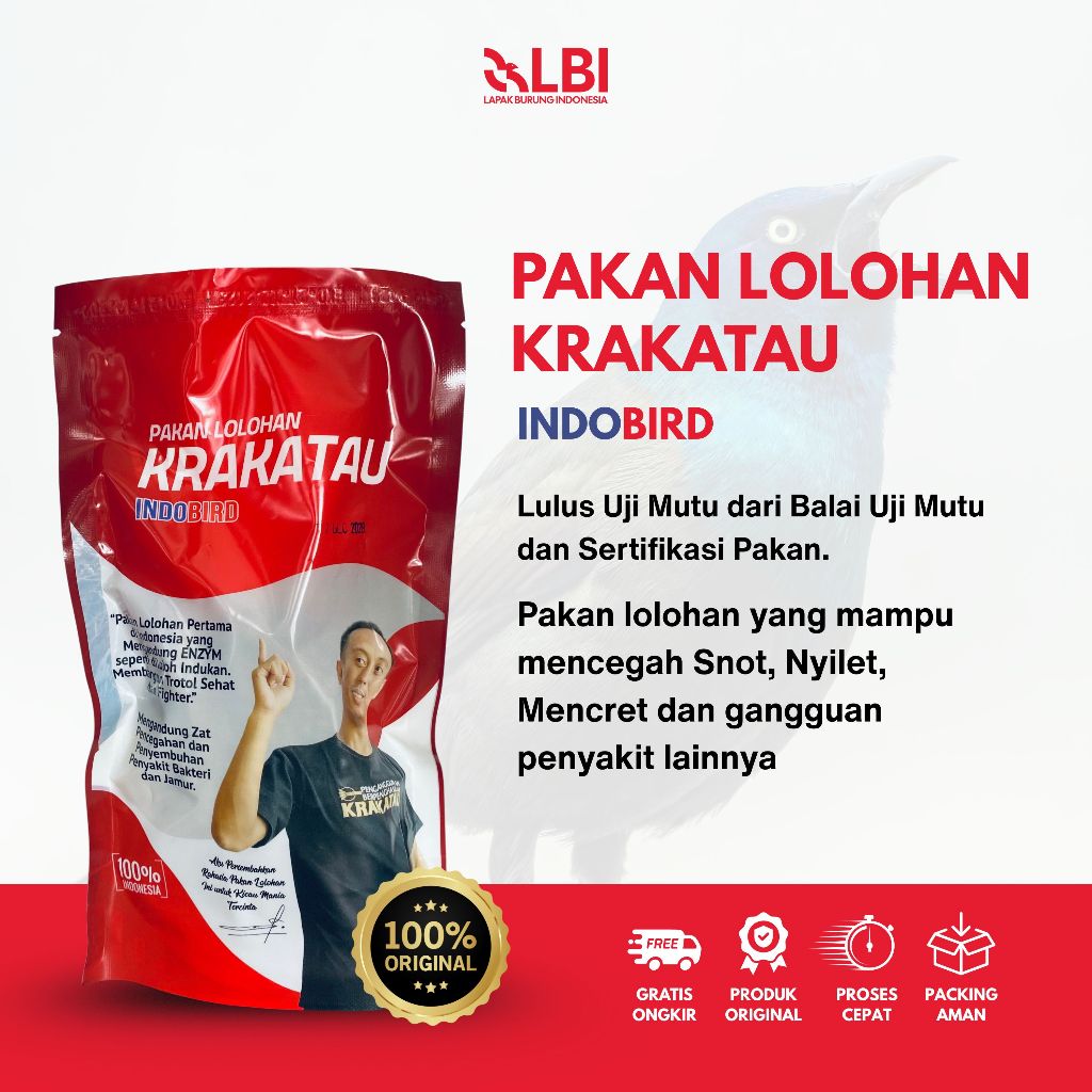 LBI - Pakan Lolohan Krakatau untuk Anakan Trotol Burung Murai Batu, Kacer. Ciblek, Lovebird, Anis