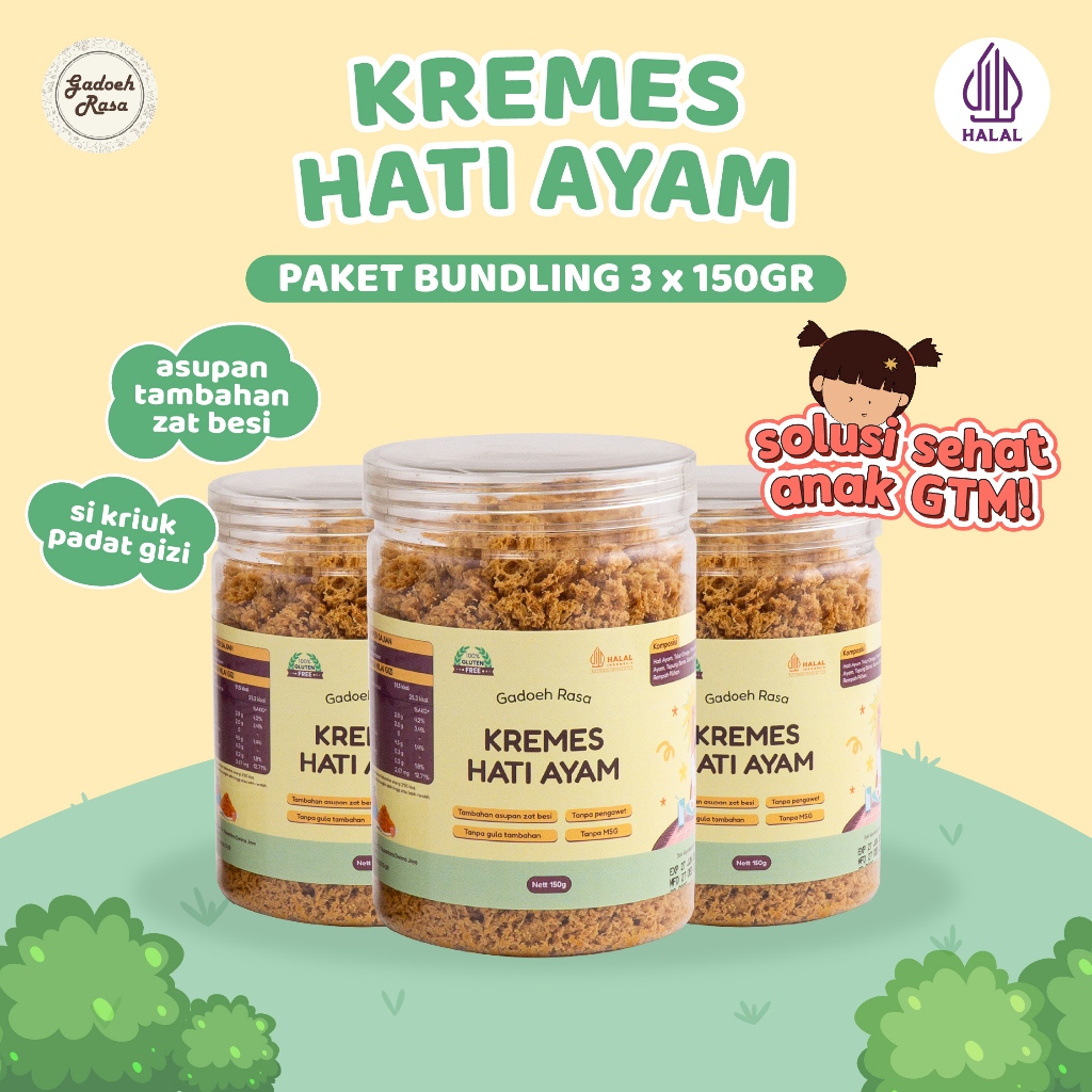 

Gadoeh Rasa Kremes Hati Ayam - Paket 3 Toples 150gr