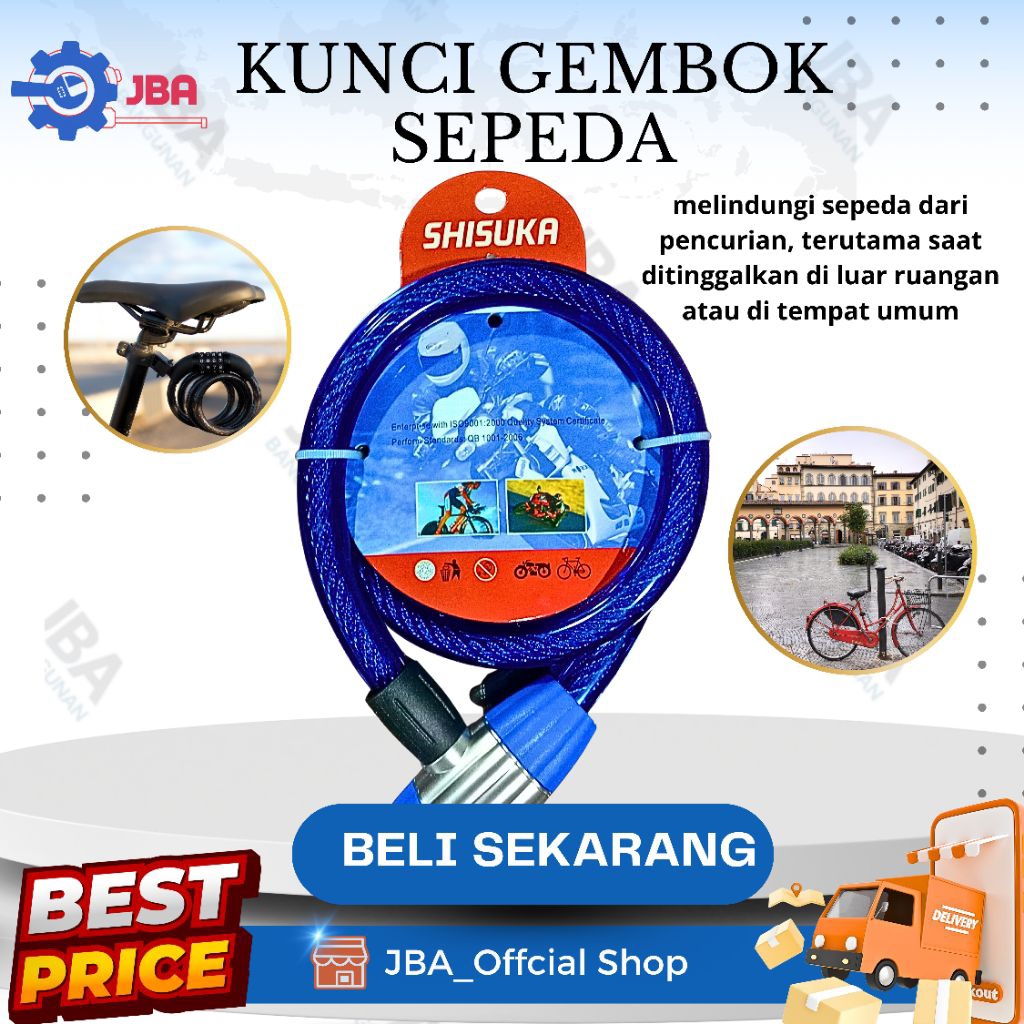 Kunci Gembok Sepeda Shisuka / Kunci Gembok Sepeda Motor / Gembok Sepeda / Gembok Sepeda Motor / Gemb