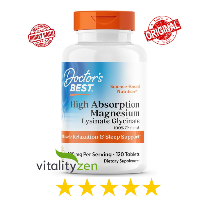 Doctor's Best Magnesium Glycinate Lysinate USA | High Absorption | Doctors Best | 100% Chelated | TR