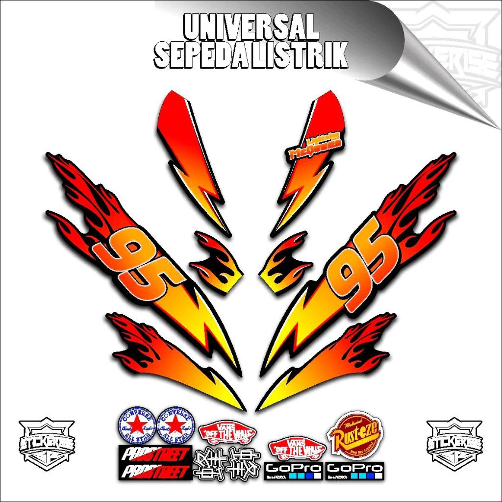 STICKER SEPEDA LISTRIK UNIVERSAL / VARIASI SEPEDA LISTRIK KEREN / MODIF SELIS KEREN / STICKERISE1