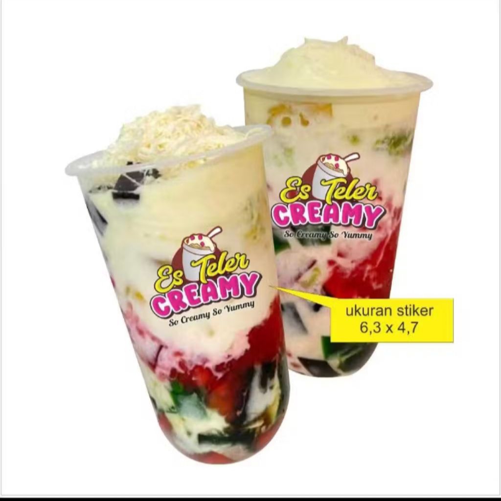 

Stiker Transfaran Es Teler Creamy isi 100pcs