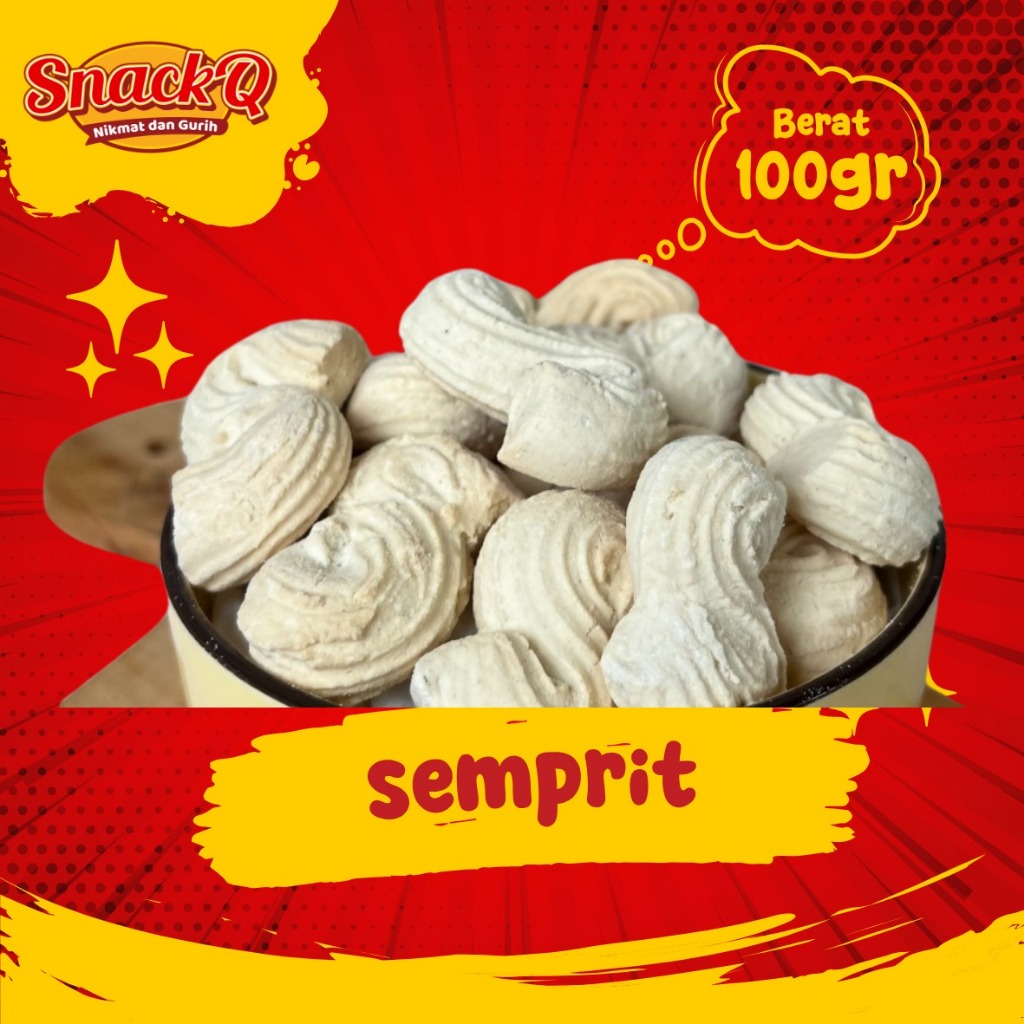 

Snackq.id - Semprit Sagu 100gr / Renyah / Kue Kering / Kue Semprit Bentuk S