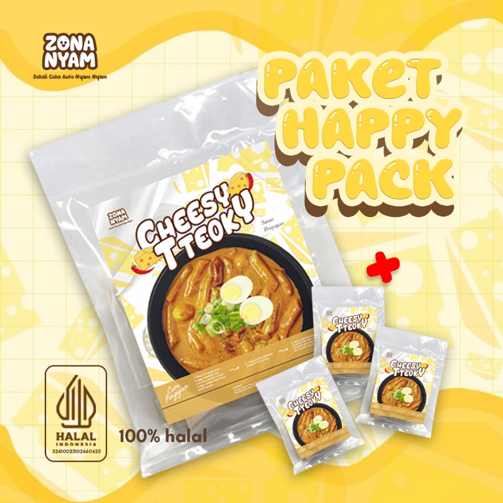 

ZONA NYAM Paket Happy Pack 4pcs Toppoki Keju Cheesy Creamy Tteok