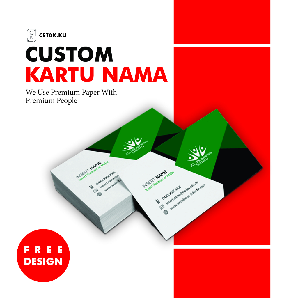 

kartu nama custom bahan Art carton 260