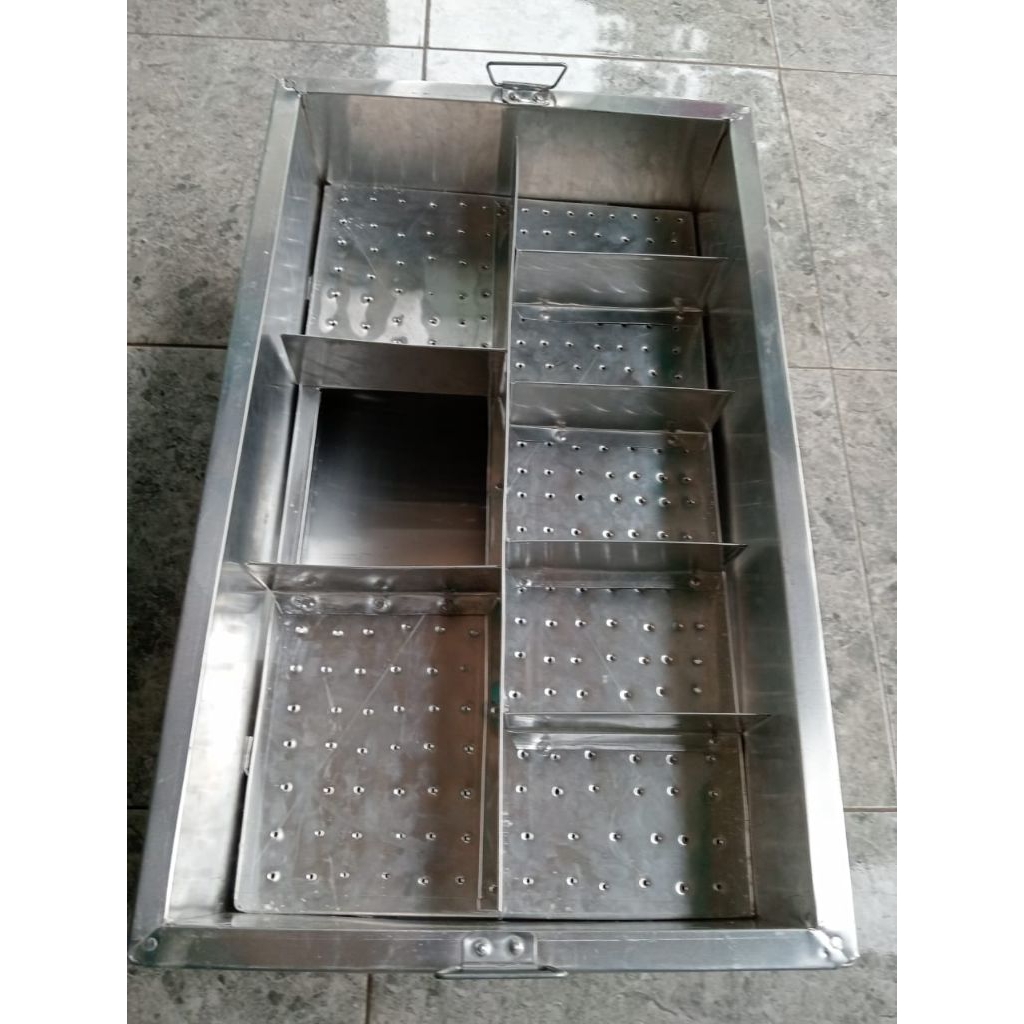 dandang pentol/dandang bakso malang sekat 7 ukuran 70x35cm alumunium