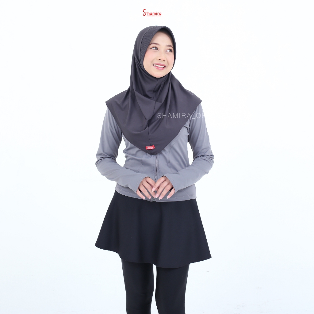 Jilbab Sport - Kerudung Sport Menutup Dada Pet Jersey Olahraga Volly Basket Futsal By Shamira