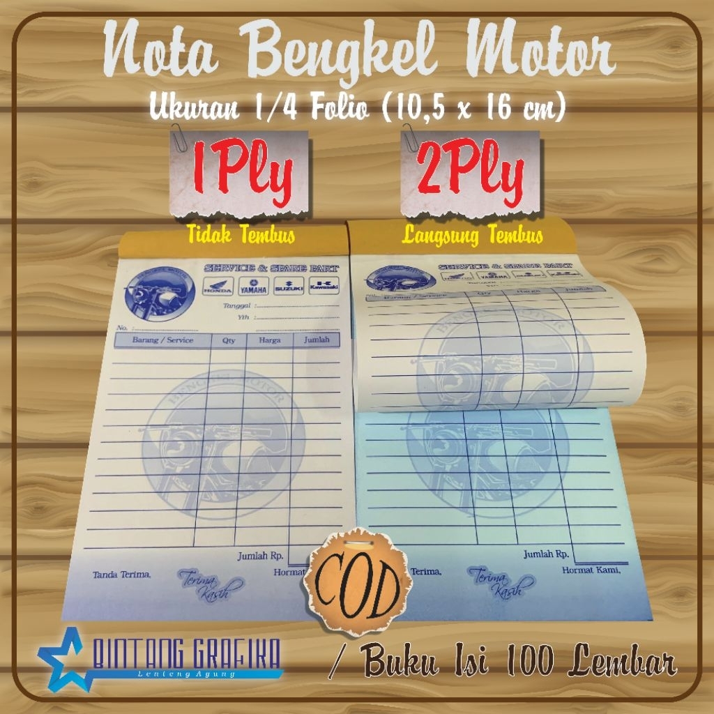 

NOTA BENGKEL MOTOR 1PLY&2PLY (10,5X16 cm)