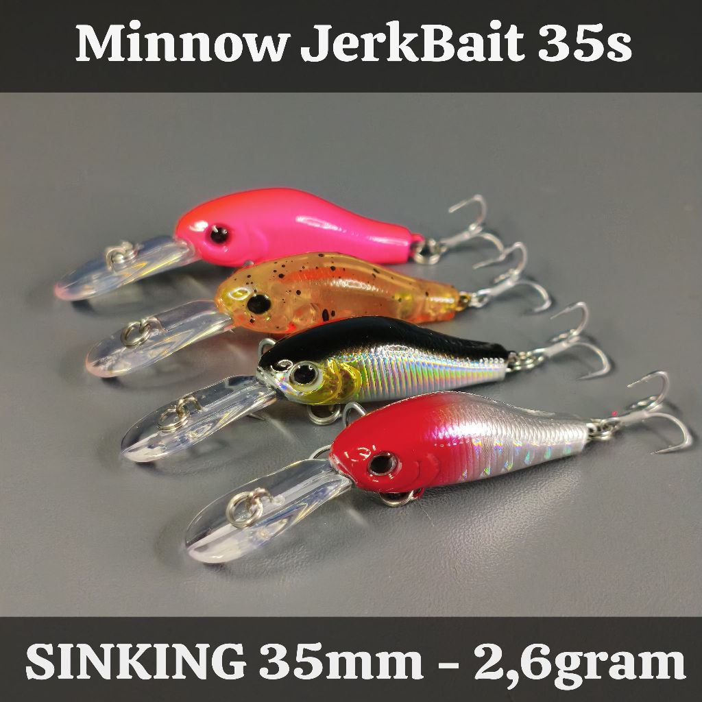 LuringBait - Lure Minnow Sinking JERKBAIT 35mm 2,6gram