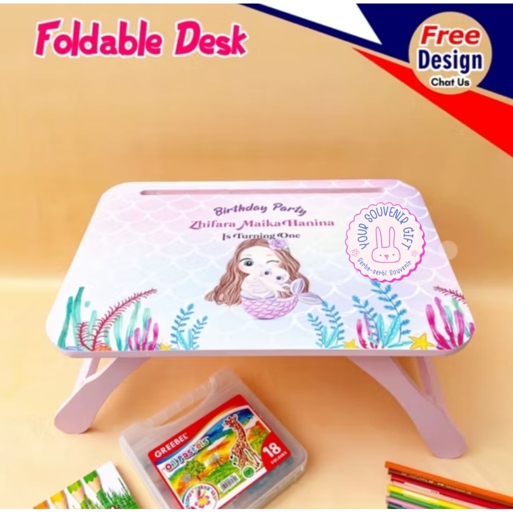 

Meja lipat custom free design souvenir