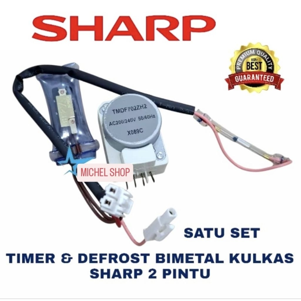 TIMER PUSE DEPROST KULKAS 2 PINTU  SHARP 1  SET ORI#TIMER & DEFROST BIMETAL KULKAS SHARP DUA  PINTU 