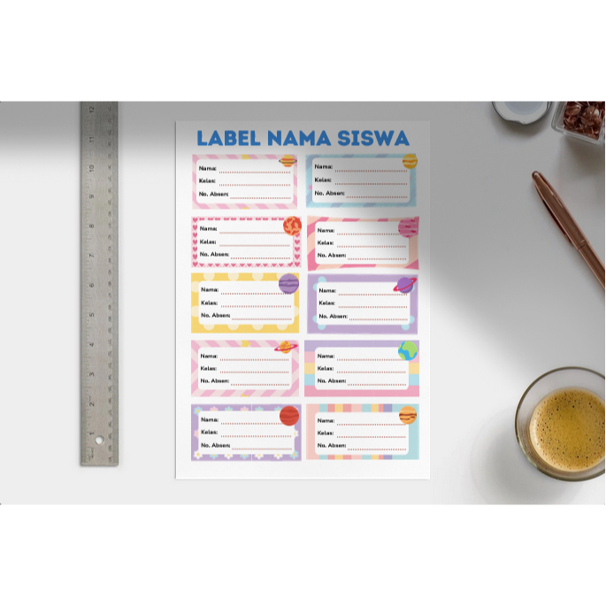 

Stiker Buku Pelajaran Custom Nama Stiker Mata Pelajaran Anti Luntur 20 Pcs