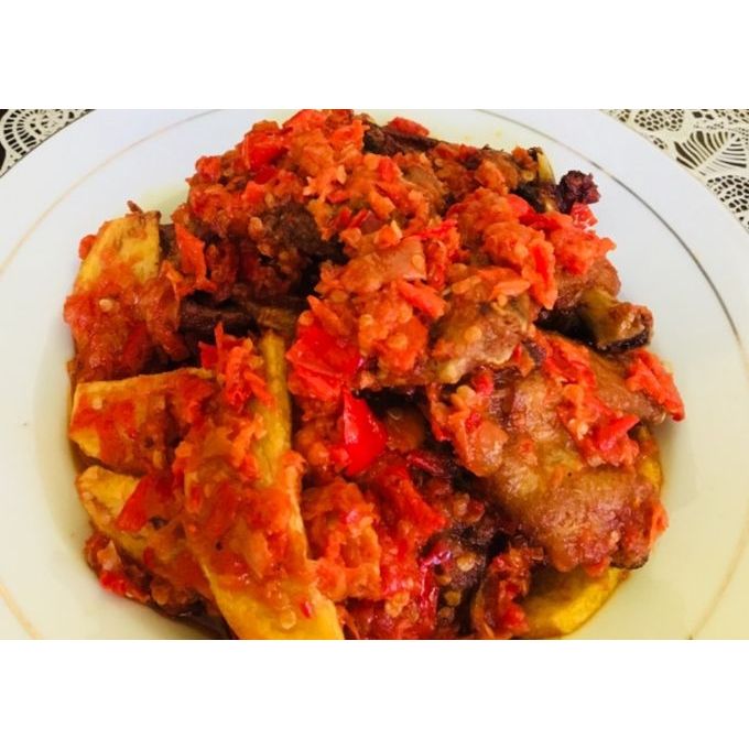 

Ayam balado khas rumah makan padang 8 potong siap saji