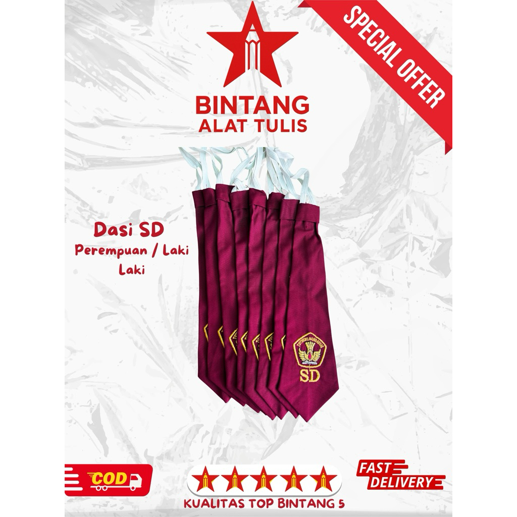 Dasi Sekolah SD Merah Seragam Anak Laki & Perempuan – Dasi SD