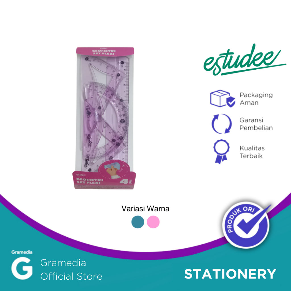 

Gramedia Pettarani - PAKET PENGGARIS ESTUDEE GEOMETRIC SET FLEXI PINK