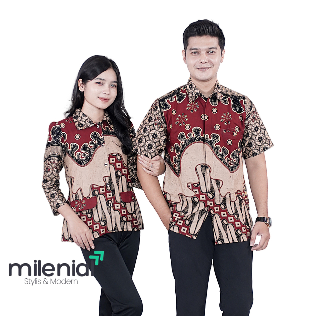 Milenial Batik Couple Atasan Batik Wanita Batik Pria Kemeja Blouse PARADISE