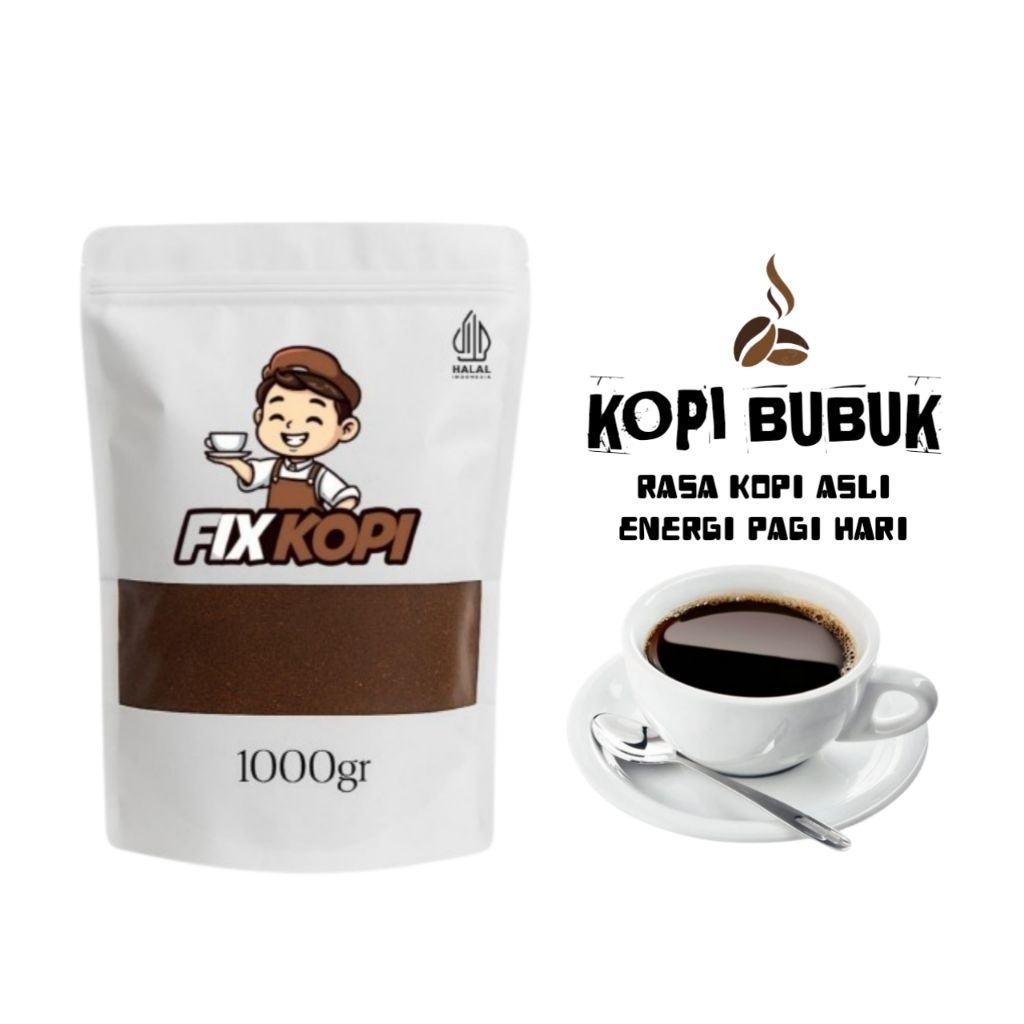 

KOPI BUBUK 1KG berkualitas, rasa kuat,aroma menggoda, cocok untuk semua momen, nikmat tanpa basa-basi