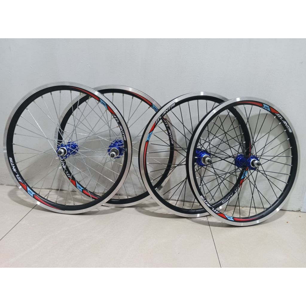 Wheel Set Atlantis Hub Biru Alloy Wheel set 20 x 175 Hub Biru Alloy 36 Hole  Velg Jadi Pelk Jadi 20 