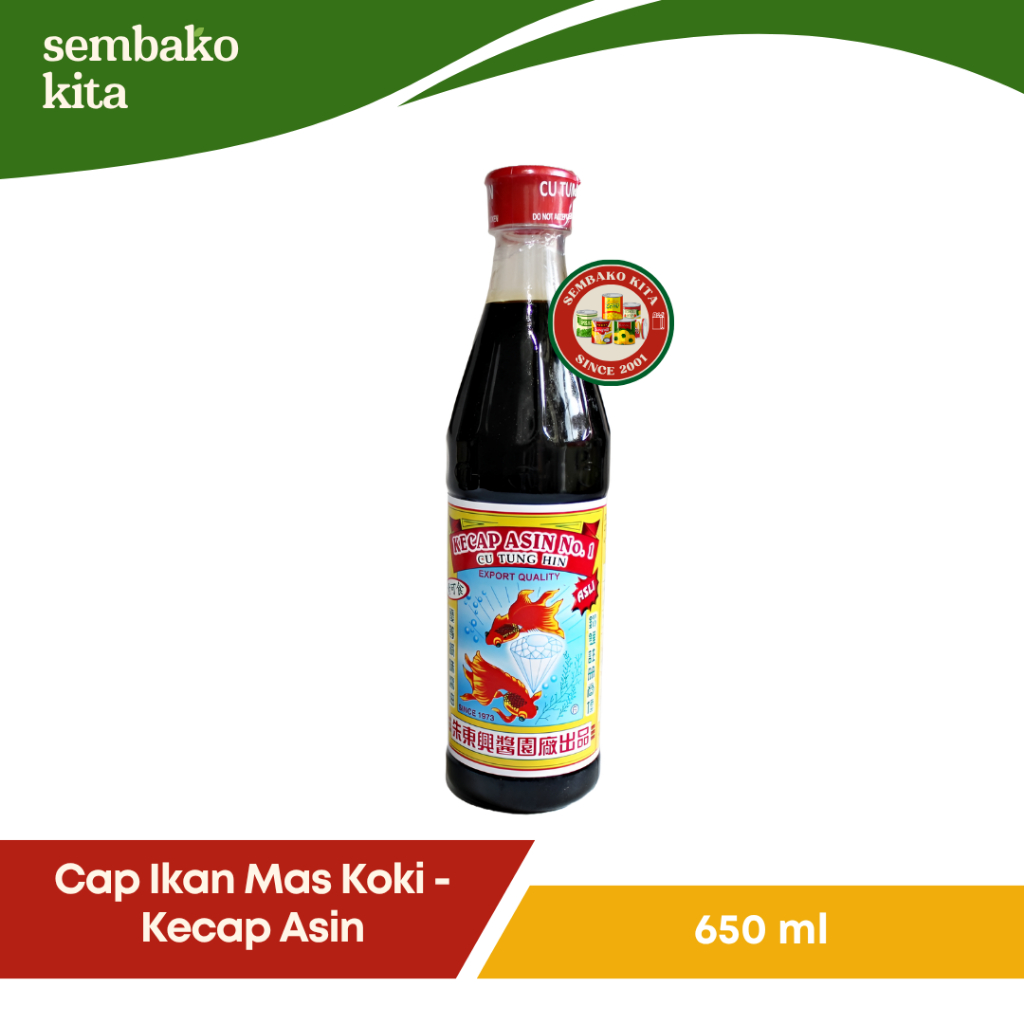 

Kecap Asin Ikan Mas Koki Cu Tung Hin 650 ml
