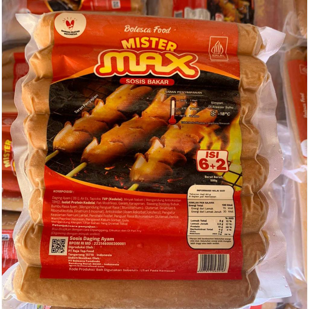 

Mister Max Sosis Bakar Sapi 500 Gram Isi 8