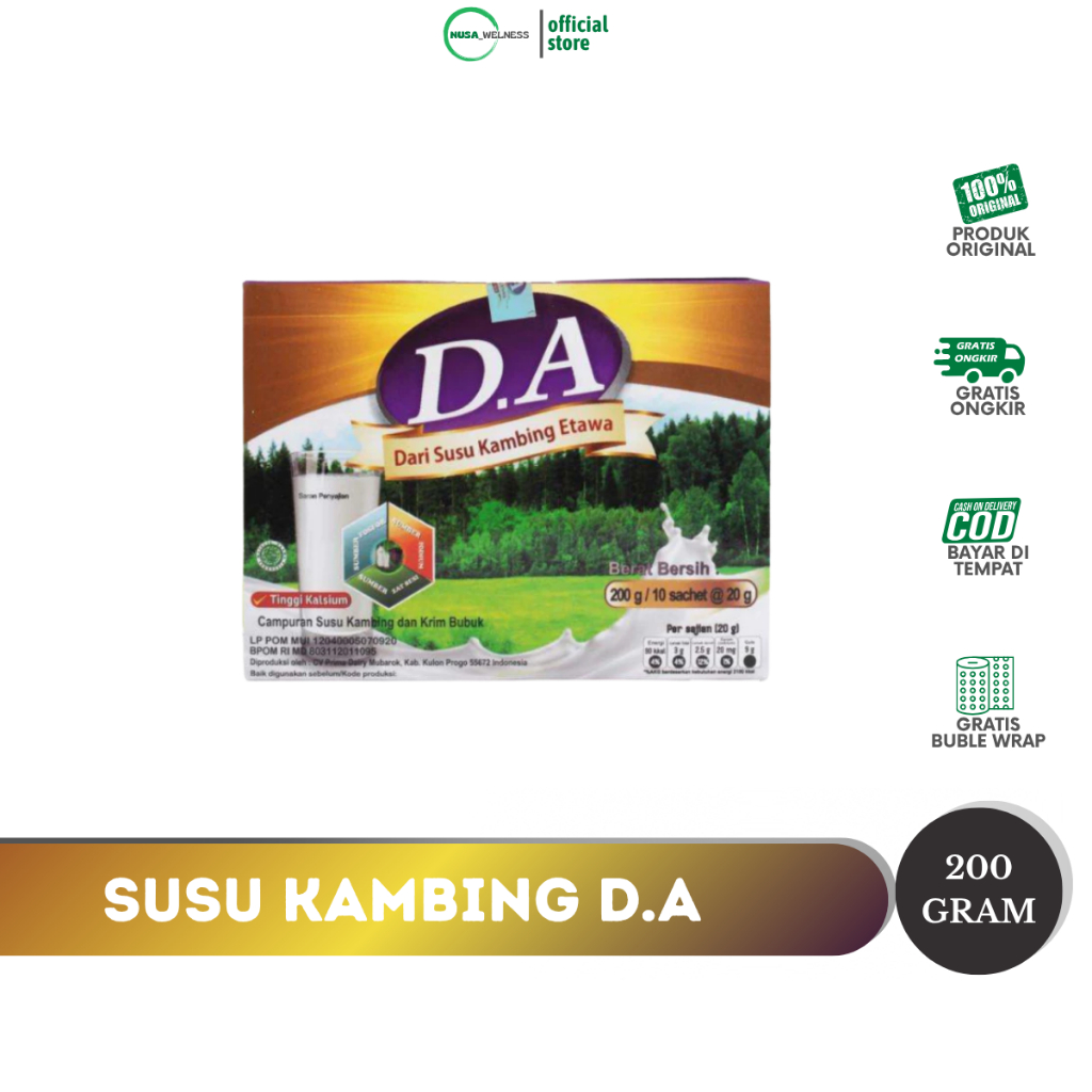 

SUSU D.A | rawat paru-paru | nutrisi alami dari susu kambing etawa | bantu jaga daya tahan tubuh | original 100% | ready stok