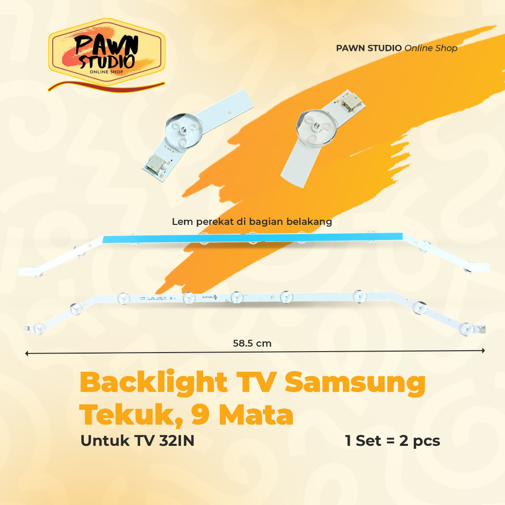 BACKLIGHT TV LED 32 Inch  Samsung / Lampu LED Backlight 9 titik 9 mata 3 volt untuk Samsung 32inch M