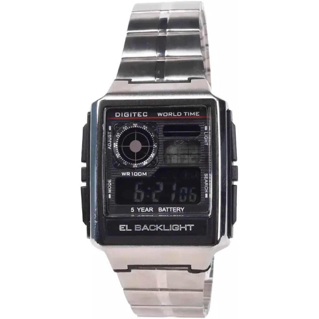 Jam Tangan Digitec Rantai DG3078 - DG3078T ORIGINAL Led Black