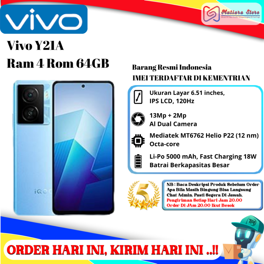 Vivo Y21A Ram 4 Rom 64GB
