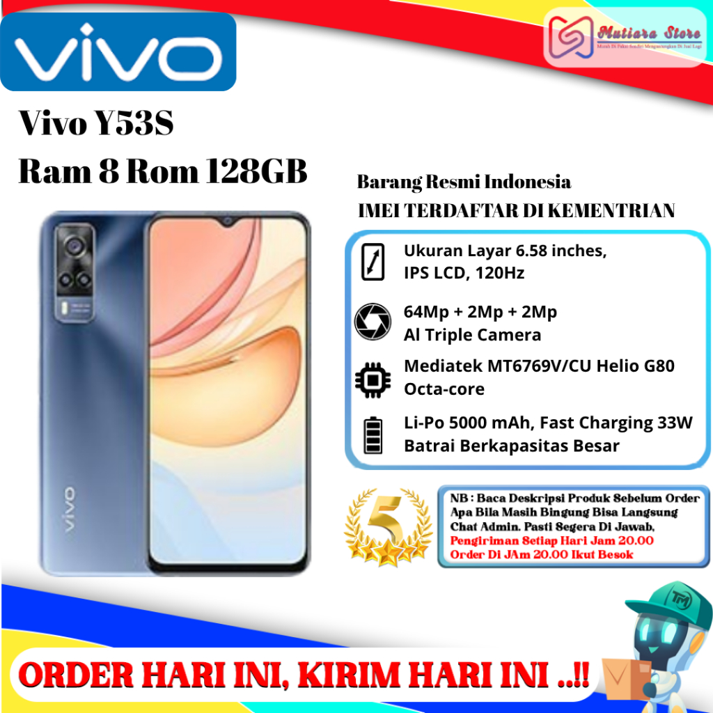 Vivo Y53S Ram 8 Rom 128GB NFC