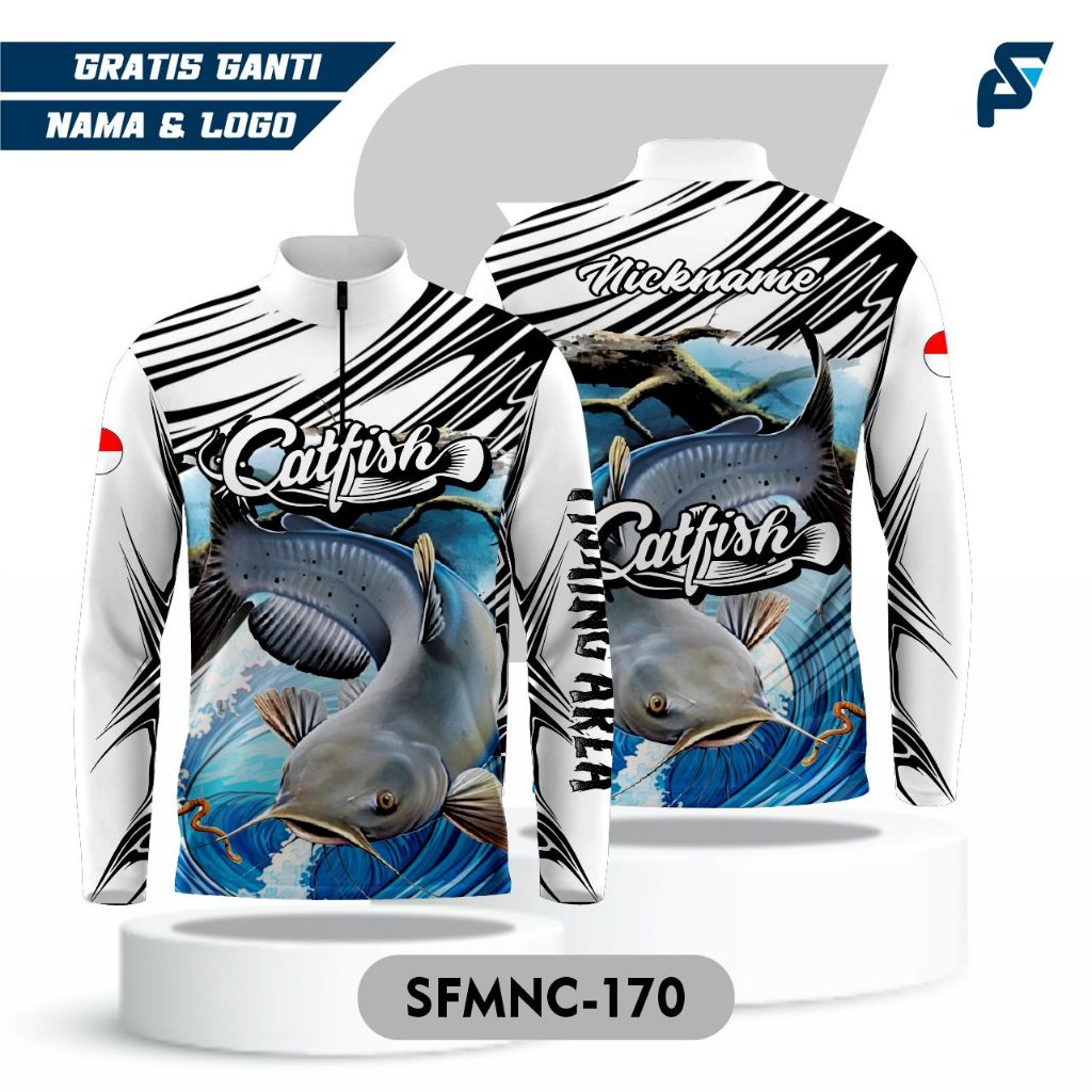 Baju Mancing Full Printing Dan Sublime / Baju Mancing Ikan Lele / Jersey Mancing Mania / Kaos Fishin