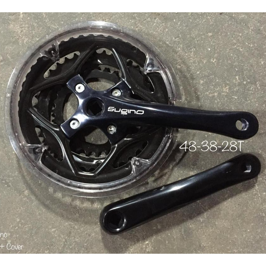 crank Sepeda SUGINO japan triple 48 38 28 Alloy besi 170 mm