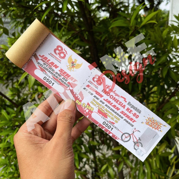 

cetak kupon jalan sehat undian voucher isi 1000 lembar ukuran 19x5.5cm