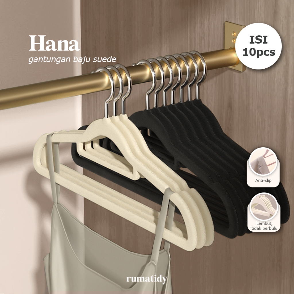 Casa_Nesia RumatidyHana Gungan Baju 10Pcs Hanger Suede I-Slip