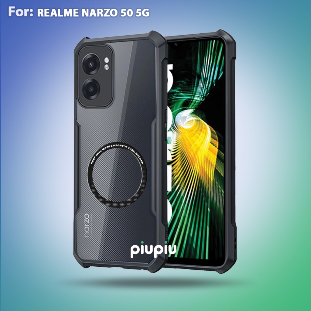 Case Realme Narzo 50 5G Casing Transparan With Ring Magnetic
