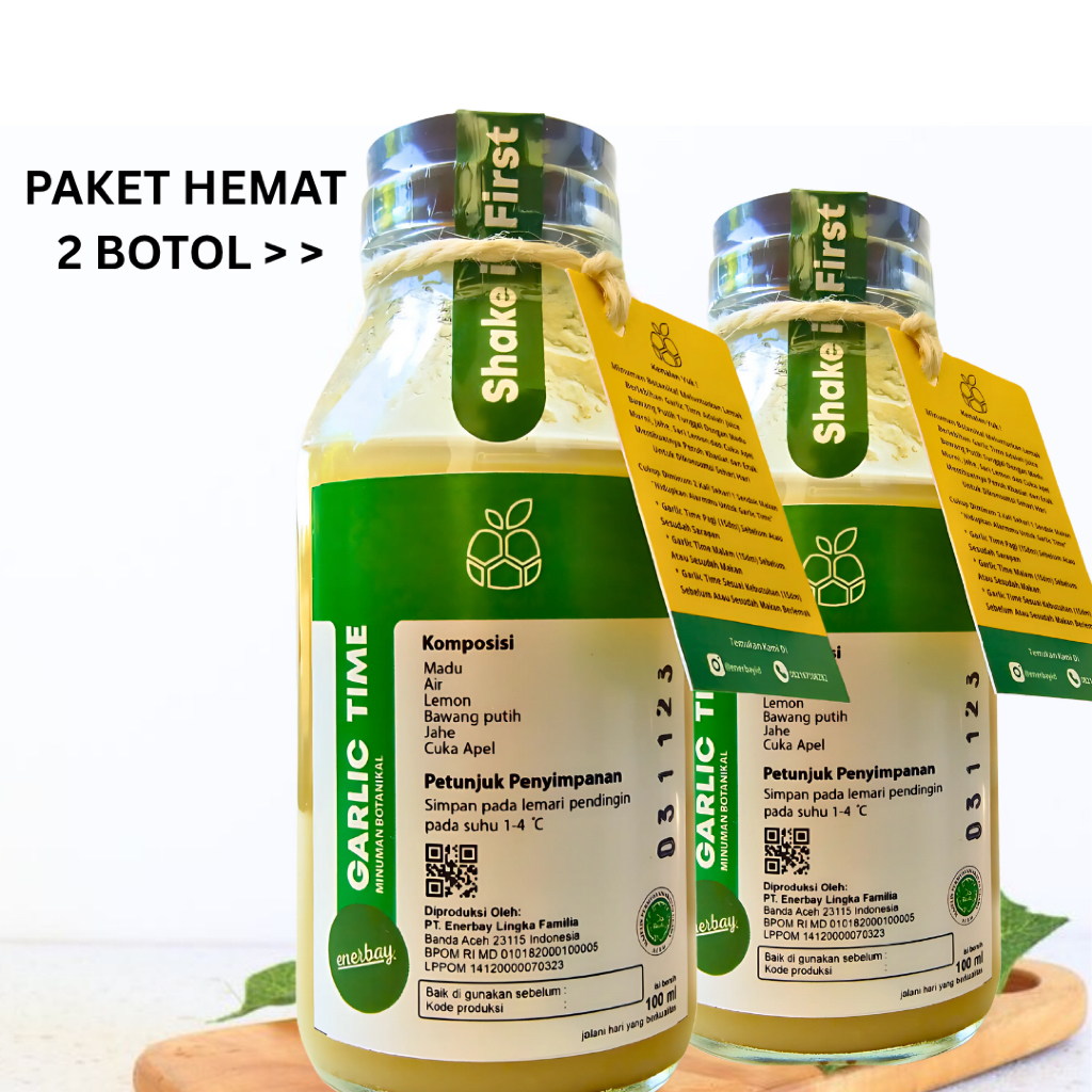 

Garlic Time Paket Hemat 2 Botol Jus Bawang Putih Tunggal 100ml