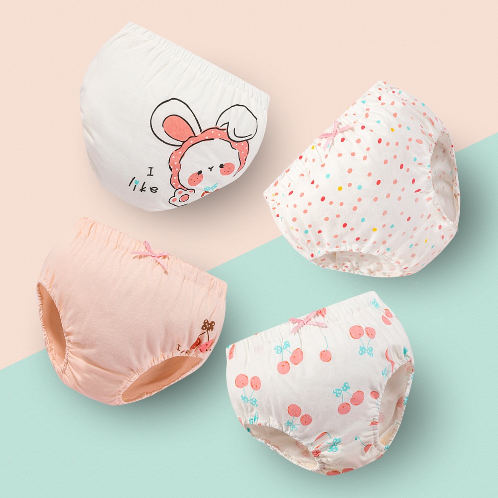 CK2 Celana dalam anak dan bayi perempuan / celana dalam segitiga katun motif kelinci cherry