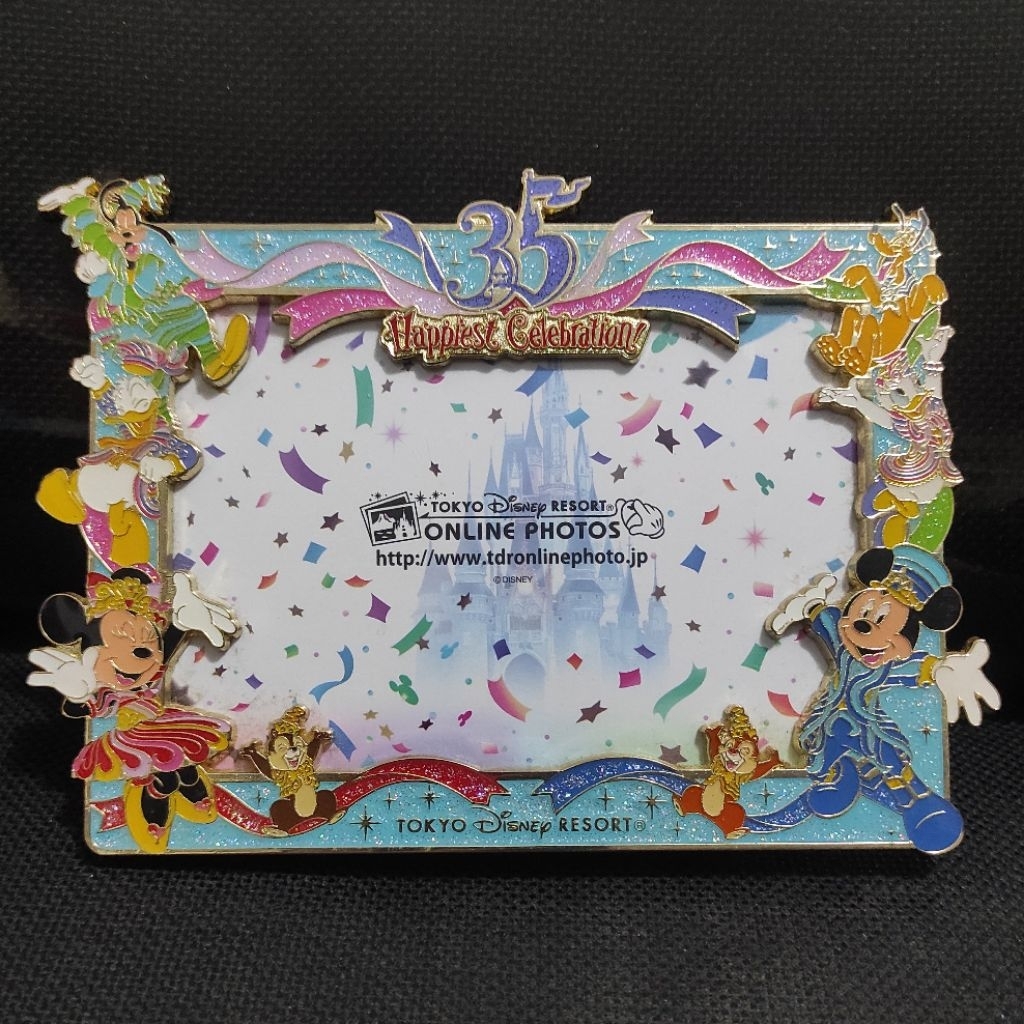 LIMITED Tokyo Disney Resort DisneyLand 35th Anniversary Photo Frame Metal Original Jepang