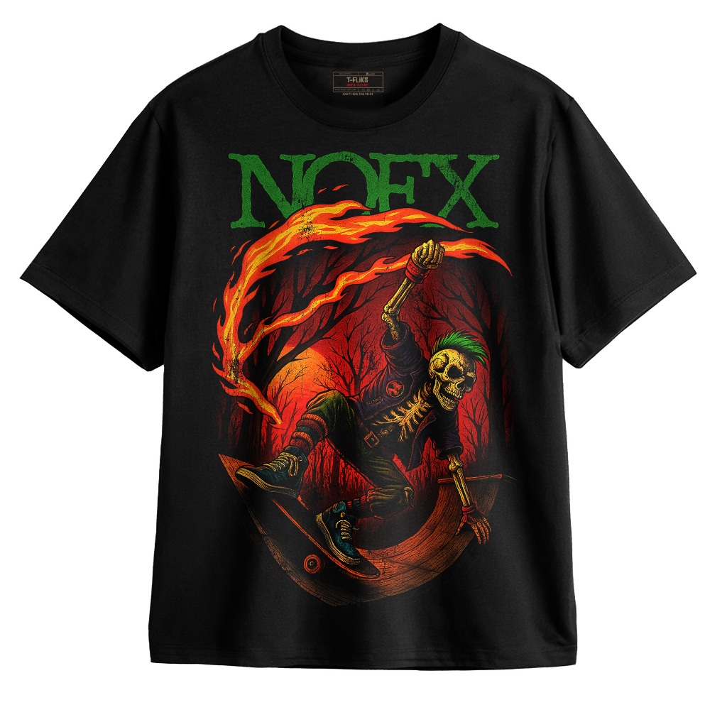 Original NOFX SKATE SKULL KAOS BAND TSHIRT OVERSIZE UNISEX HITAM - TFLIKS Unisex Tee