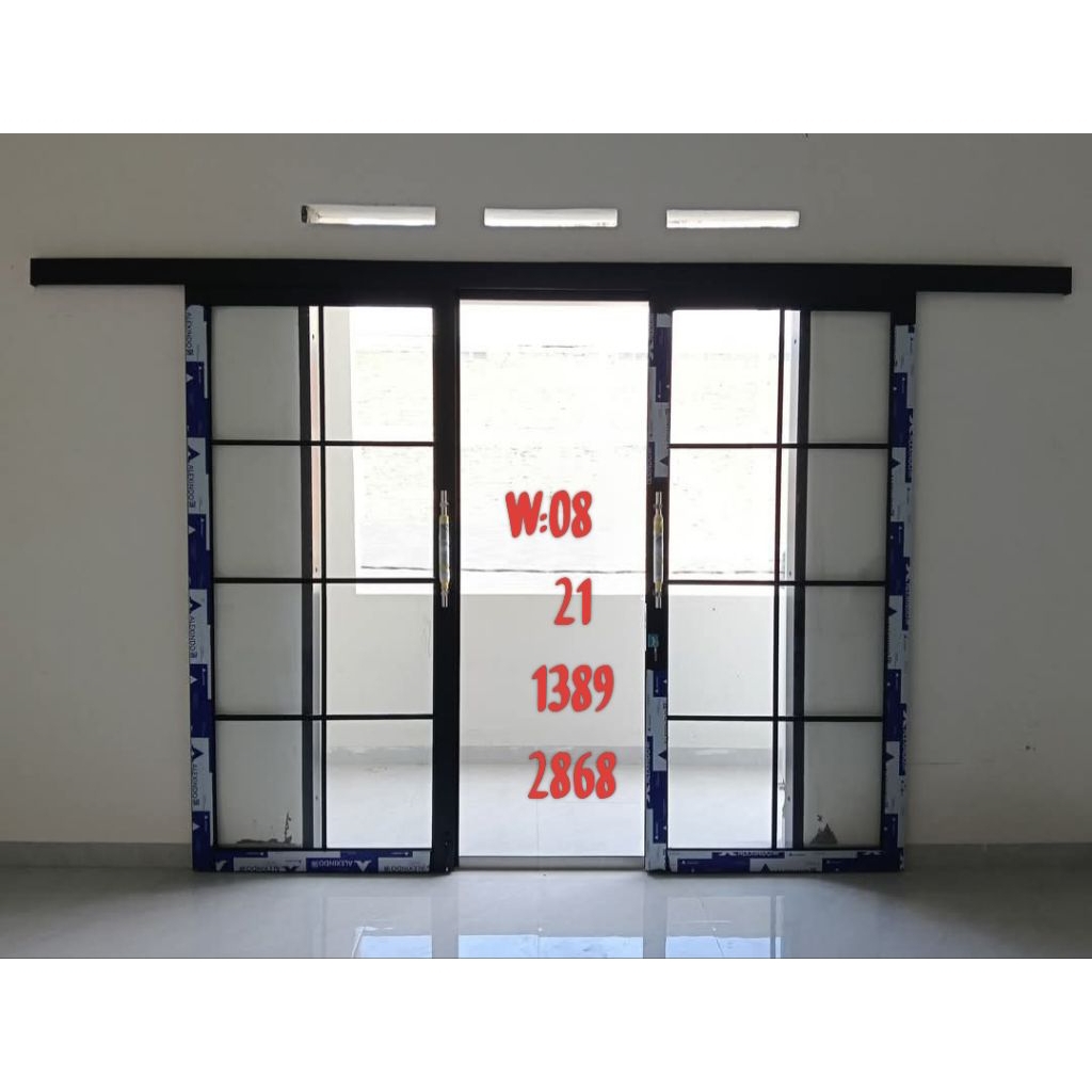 Pintu Sliding dua daun Aluminium