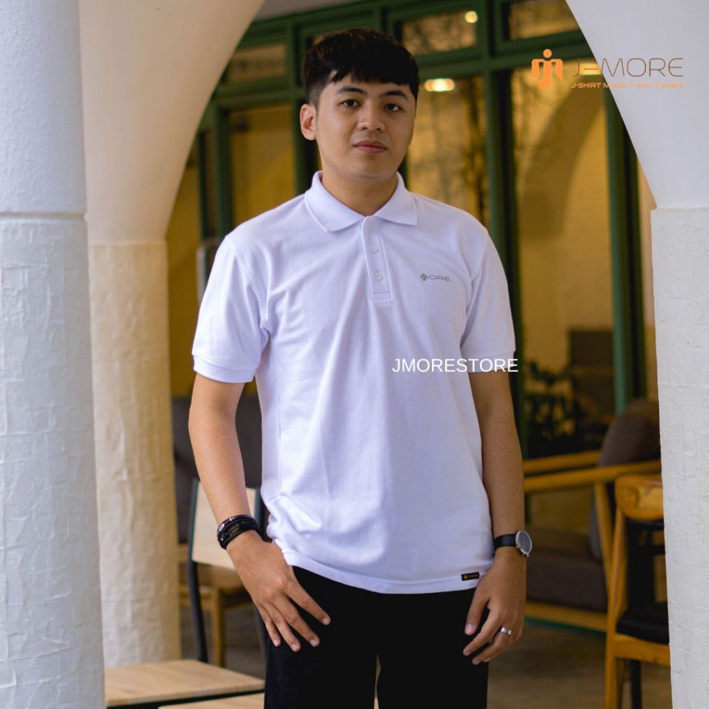Kaos Kerah Wangki Pria Unisex By JMORE Bahan Lacos & Pique CVC 24s Simpel Semiformal Polos Part 1