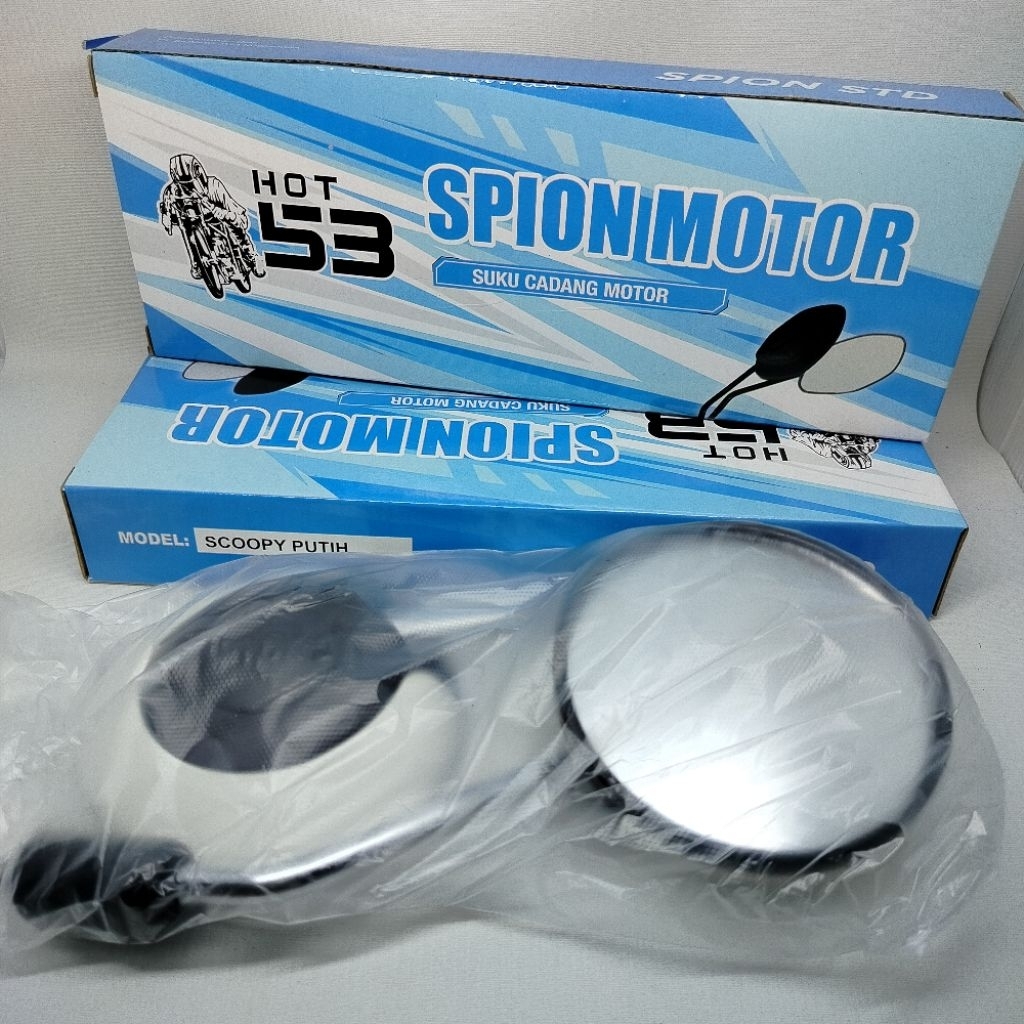 SPION STANDART HONDA SCOOPY KACA SPION MOTOR SCOOPY PUTIH (1 SET) STANDARD ORIGINAL