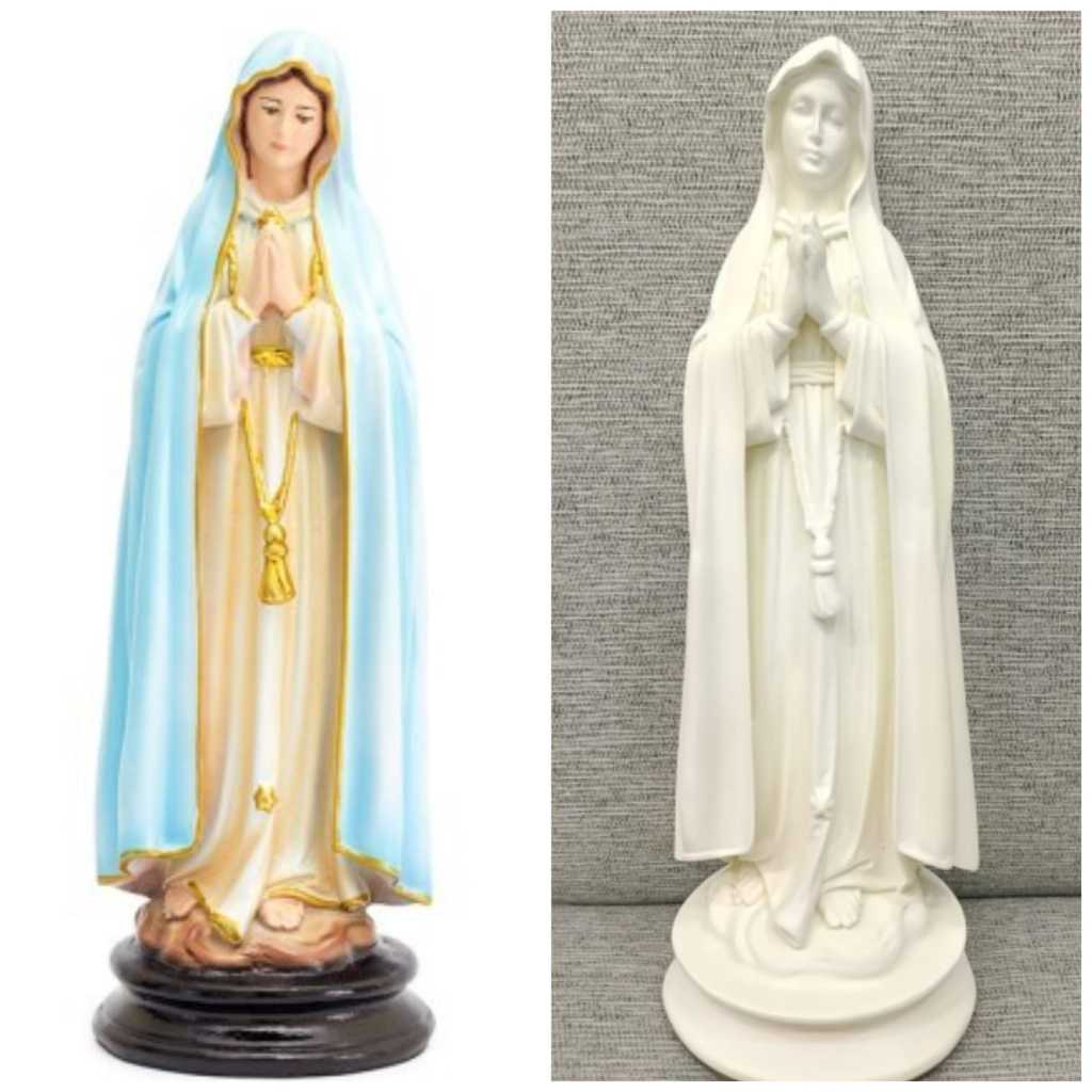Yeraya Patung Bunda Maria Fatima 30cm Biru Muda Putih Gading Patung Doa Katolik Patung Doa Maria Pat