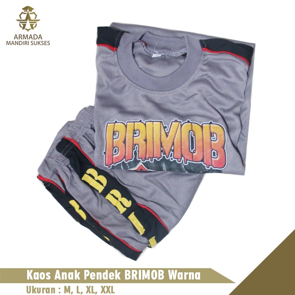 Kaos Anak Lengan Pendek Brimob Warna l Stelan Anak Pdk Brimob