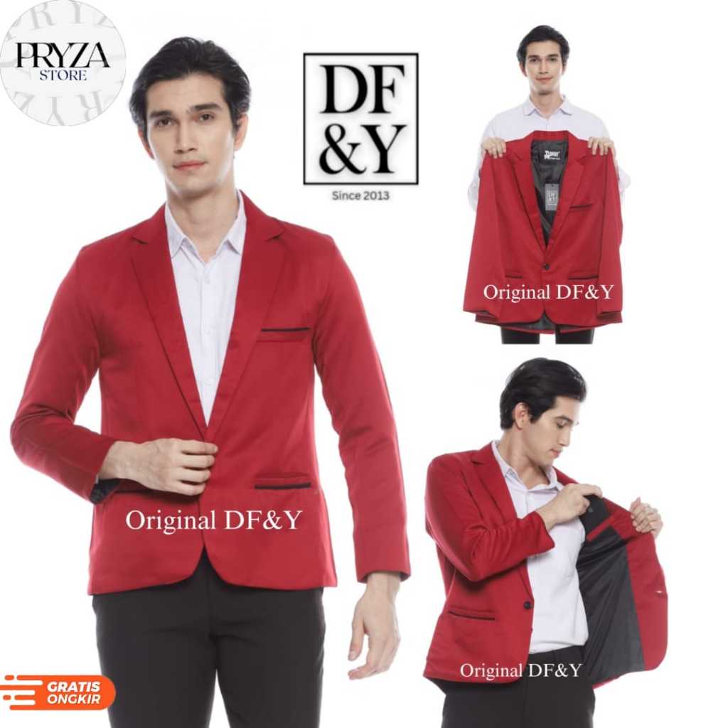 Best Seller Yarrafa Jas Blazer Pria Hitam List Coklat /Jas Brownstone / Jas Blazer Pria Df&Y /