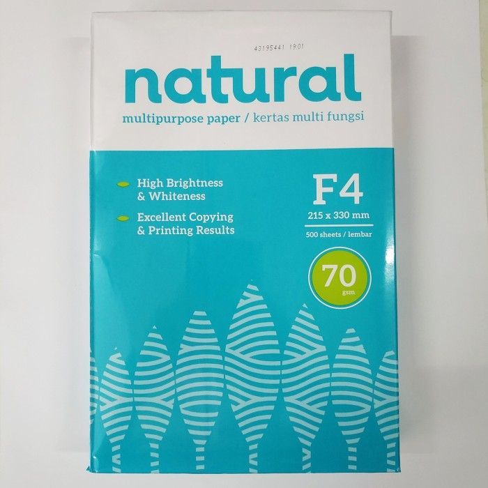 

(1RIM) KERTAS HVS NATURAL F4 - 70GRAM (1RIM ISI 500LEMBAR)