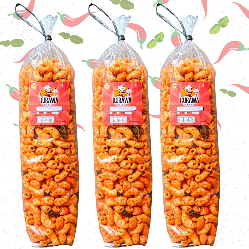 

DISKON Makaroni pedas daun jeruk 1ball 400g cemilan pedas gurih nampol