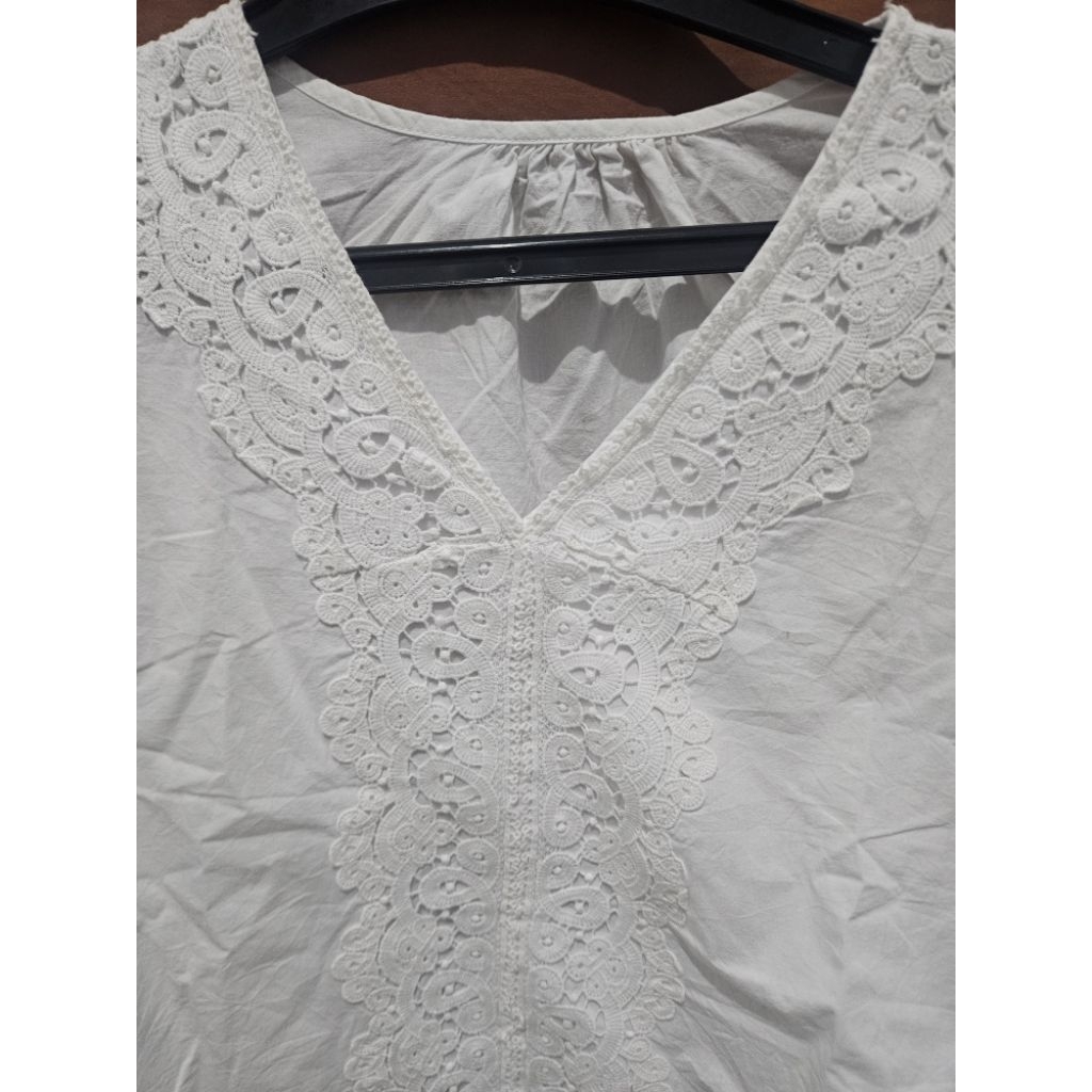 Blouse baju wanita katbol prada putih lengan balon