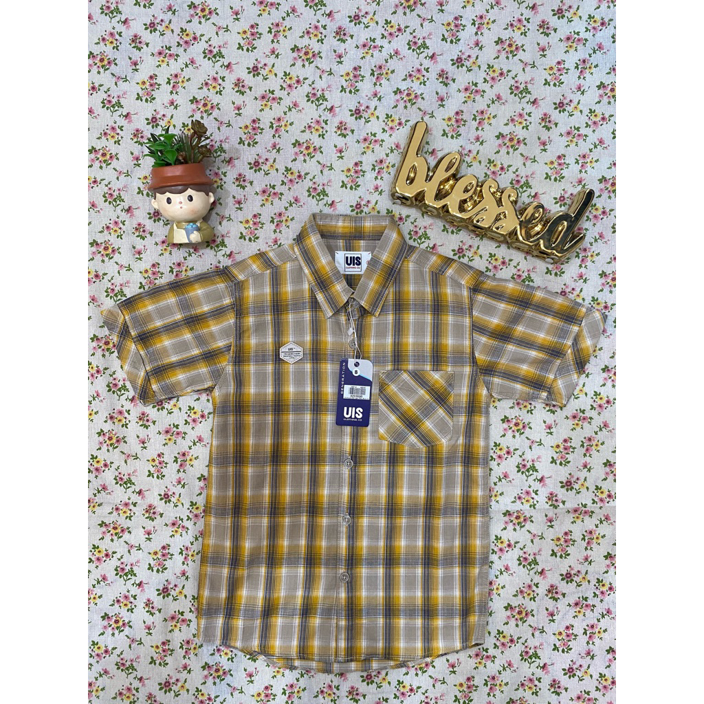 Kemeja Motif Uis Anak Laki-Laki Usia 7-12 Tahun