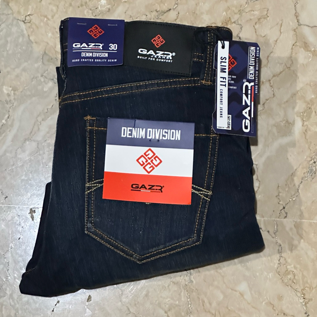 Celana panjang jeans Pria GAZR Original Slim Stretch Dark Blue 808220805